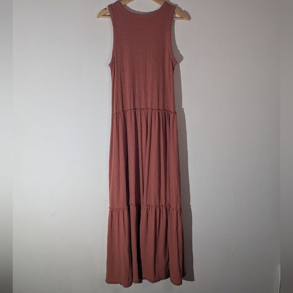 Aerie Stretch Jersey Knit Tiered Boho Maxi Sleeveless Sundress Dress Size Small - Picture 4 of 7
